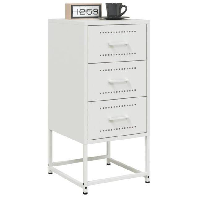 Berkfield Home Durable Bedside Cabinets 2 pcs White 36x39x78 cm Steel - Size: 36 x 39 x 78 cm - image 1