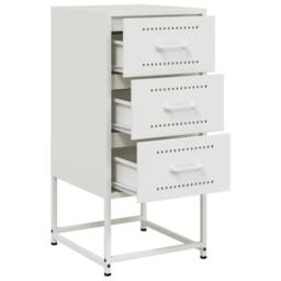 Berkfield Home Durable Bedside Cabinets 2 pcs White 36x39x78 cm Steel - Size: 36 x 39 x 78 cm - thumbnail 9
