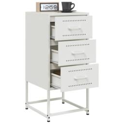 Berkfield Home Durable Bedside Cabinets 2 pcs White 36x39x78 cm Steel - Size: 36 x 39 x 78 cm - thumbnail 4