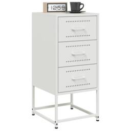 Berkfield Home Durable Bedside Cabinets 2 pcs White 36x39x78 cm Steel - Size: 36 x 39 x 78 cm - thumbnail 1