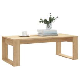 Berkfield Home Coffee Table Sonoma Oak 102x50x35 cm Engineered Wood in Light Brown - Size: 102 x 50 x 35 cm - thumbnail 3