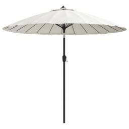 Berkfield Home Outdoor Parasol with Aluminium Pole 270 cm Sand White - thumbnail 2
