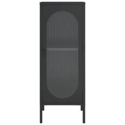 Berkfield Home Sideboard Black 40x35x105 cm Glass & Steel - Size: 40 x 35 x 105 cm - thumbnail 6