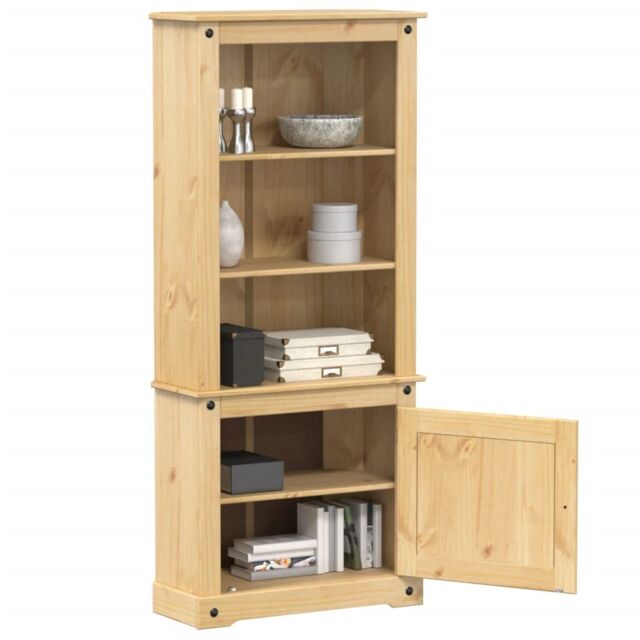 Berkfield Home Highboard Corona 74x38x170 cm Solid Wood Pine in Brown - Size: 74 x 38 x 170 cm - image 1