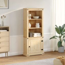 Berkfield Home Highboard Corona 74x38x170 cm Solid Wood Pine in Brown - Size: 74 x 38 x 170 cm - thumbnail 3