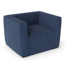 Gymax Inflatable Couch Sofa Single Lounger Air Sofa Chair With Armrests in Dark Navy - thumbnail 8