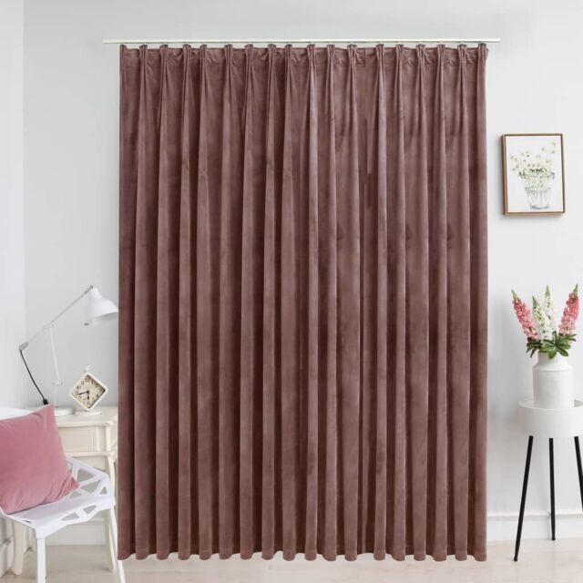 Berkfield Home Blackout Curtain with Hooks Velvet Antique Pink 290x245 cm - image 1