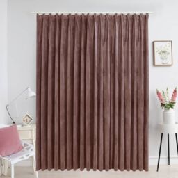 Berkfield Home Blackout Curtain with Hooks Velvet Antique Pink 290x245 cm