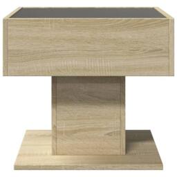Berkfield Home Coffee Table with LED Sonoma Oak 50x50x45 cm Engineered Wood in Brown - Size: 50 x 50 x 45 cm - thumbnail 6