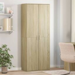 Berkfield Home Highboard Sonoma Oak 70x35x180 cm Engineered Wood in Light Tan - Size: 70 x 35 x 180 cm - thumbnail 2