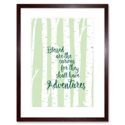 "Artery8 Wall Art Print Blessed Curious Adventure Silver Birch Framed in Brown - Size: W7"" x H9""" - thumbnail 1