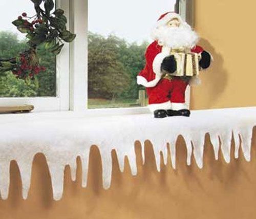 Samuel Alexander 2m x 36cm Christmas Icicle Snow Drape Material in White - Size: 2m x 36 cm - image 1