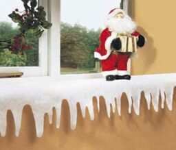 Samuel Alexander 2m x 36cm Christmas Icicle Snow Drape Material in White - Size: 2m x 36 cm - thumbnail 1
