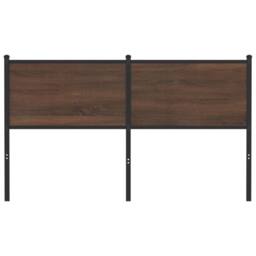 Berkfield Home Headboard Brown Oak 135 cm Engineered Wood & Steel - thumbnail 3