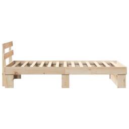 Berkfield Home with Headboard Brown 100 x 200 cm Solid pine wood in Light Tan - thumbnail 6