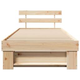 Berkfield Home with Headboard Brown 100 x 200 cm Solid pine wood in Light Tan - thumbnail 5