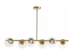 Vente-unique Brushed Brass Chandelier - 6 Glass Globes - L98 Cm - Gold - YUKON - thumbnail 4
