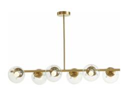 Vente-unique Brushed Brass Chandelier - 6 Glass Globes - L98 Cm - Gold - YUKON - thumbnail 5
