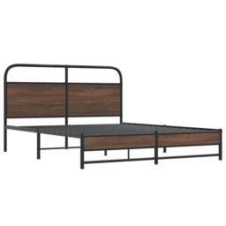 Berkfield Home Bed Frame without Mattress 150x200 cm Brown Oak Engineered Wood - thumbnail 3