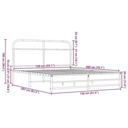 Berkfield Home Bed Frame without Mattress 150x200 cm Brown Oak Engineered Wood - thumbnail 9