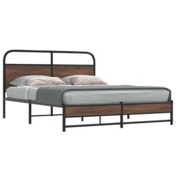 Berkfield Home Bed Frame without Mattress 150x200 cm Brown Oak Engineered Wood - thumbnail 2