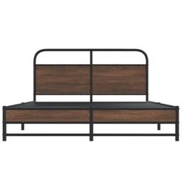 Berkfield Home Bed Frame without Mattress 150x200 cm Brown Oak Engineered Wood - thumbnail 5