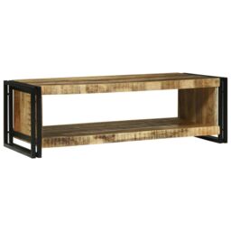 Berkfield Home Coffee Table 120x50x38 cm Solid Rough Wood Mango in Brown - Size: 120 x 50 x 38 cm - thumbnail 6