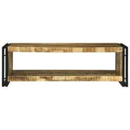 Berkfield Home Coffee Table 120x50x38 cm Solid Rough Wood Mango in Brown - Size: 120 x 50 x 38 cm - thumbnail 3