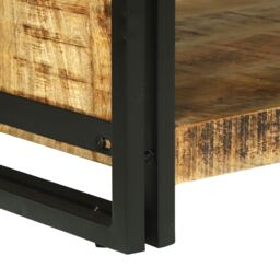 Berkfield Home Coffee Table 120x50x38 cm Solid Rough Wood Mango in Brown - Size: 120 x 50 x 38 cm - thumbnail 8