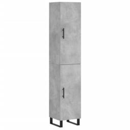 Berkfield Home Highboard Concrete Grey 34.5x34x180 cm Engineered Wood - thumbnail 1