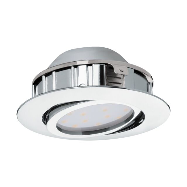 Loops Wall / Ceiling Flush Downlight Chrome Round Recess Spotlight 6W Built in LED - image 1