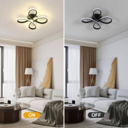 Goeco LED Ceiling Light, 30 W, Black Aluminium Ceiling Lighting, 4500 K - thumbnail 8