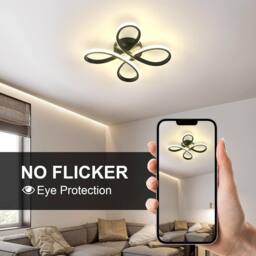 Goeco LED Ceiling Light, 30 W, Black Aluminium Ceiling Lighting, 4500 K - thumbnail 3