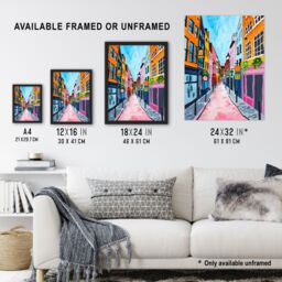 Artery8 Carnaby Street London Vibrant Colourful Painting Framed Art Print - Size: A4 - thumbnail 3