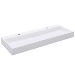 Berkfield Home Wash Basin 120x46x11 cm Mineral Cast/Marble Cast White - Size: 120 x 46 x 11 cm