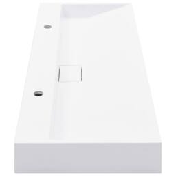 Berkfield Home Wash Basin 120x46x11 cm Mineral Cast/Marble Cast White - Size: 120 x 46 x 11 cm - thumbnail 6