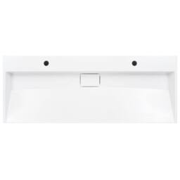 Berkfield Home Wash Basin 120x46x11 cm Mineral Cast/Marble Cast White - Size: 120 x 46 x 11 cm - thumbnail 4