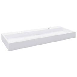 Berkfield Home Wash Basin 120x46x11 cm Mineral Cast/Marble Cast White - Size: 120 x 46 x 11 cm - thumbnail 5