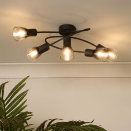 Pagazzi Glenview 5 Light Black Flush Ceiling Light - thumbnail 2