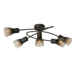 Pagazzi Glenview 5 Light Black Flush Ceiling Light - thumbnail 4