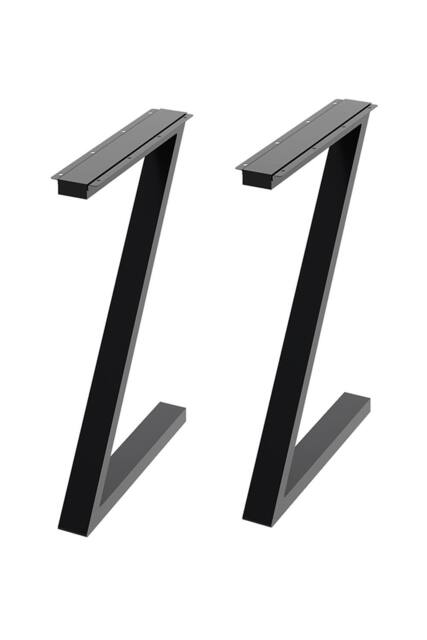 Living and Home 71cm/27.95 inch 2Pcs Black Anti-Slip Z-shaped Metal Table Legs Furniture Replacement Legs for DiningTable, Desks and Workbenches - image 1