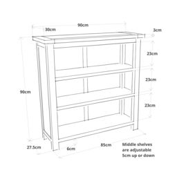 Cabinet Bits Bookcase 90x90x30cm in Grey - Size: 90 x 90 x 30 cm - thumbnail 5