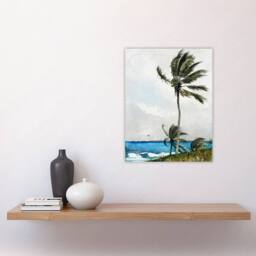 "Artery8 Palm Tree in Nassau Landscape Winslow Homer Wall Art Poster Print - Size: W18"" x H24""" - thumbnail 4