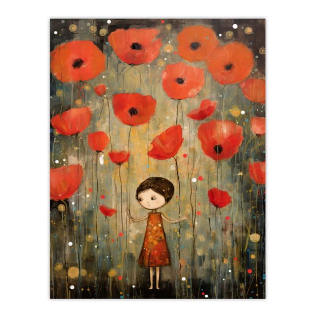 "Artery8 The Poppy Dream Elegant Giant Flower Floral Oil Painting Unframed Wall Art Print Poster Home Decor Premium - Size: W12"" x H16""" - image 1