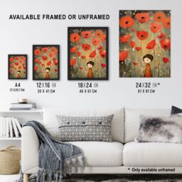 "Artery8 The Poppy Dream Elegant Giant Flower Floral Oil Painting Unframed Wall Art Print Poster Home Decor Premium - Size: W12"" x H16""" - thumbnail 3