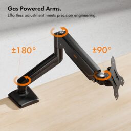 VonHaus Height Adjustable Tilt & Rotate Gas Powered Monitor Stand in Black - Size: 1 Pack - thumbnail 3