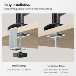 VonHaus Height Adjustable Tilt & Rotate Gas Powered Monitor Stand in Black - Size: 1 Pack - thumbnail 4