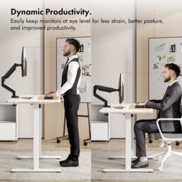 VonHaus Height Adjustable Tilt & Rotate Gas Powered Monitor Stand in Black - Size: 1 Pack - thumbnail 7