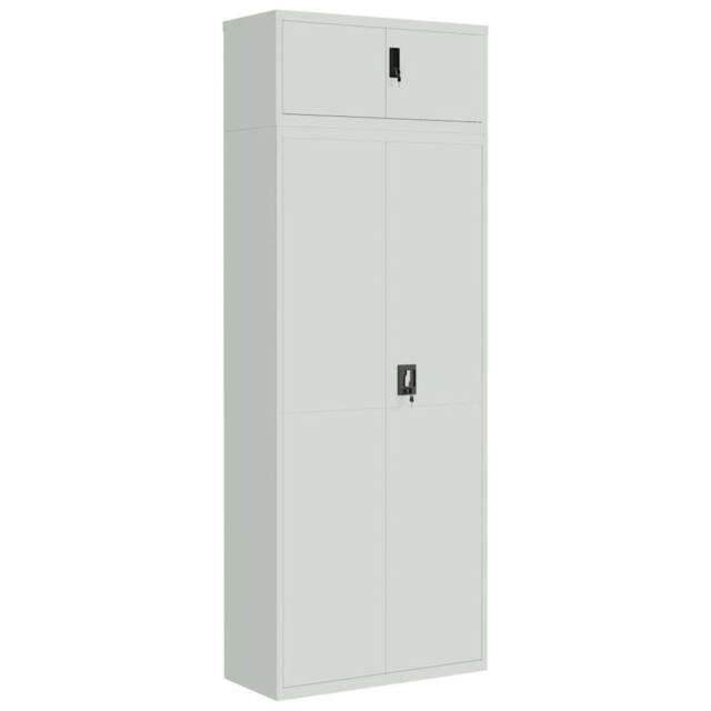 Berkfield Home File Cabinet Light Grey 90x40x240 cm Steel - Size: 90 x 40 x 240 cm - image 1