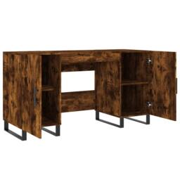 Berkfield Home Elegant Desk Smoked Oak 140x50x75 cm Engineered Wood in Brown - Size: 140 x 50 x 75 cm - thumbnail 5